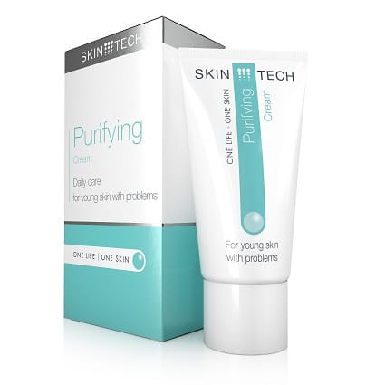 Purifying crème reinigt en zuivert de acné huid