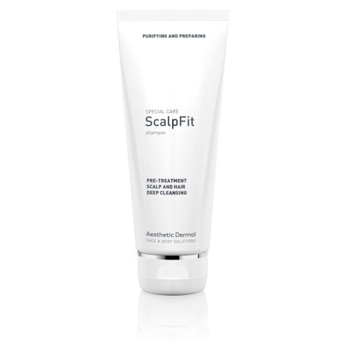 Scalpfit pre-treatment shampoo reinigt en desinfecteert de hoofdhuid