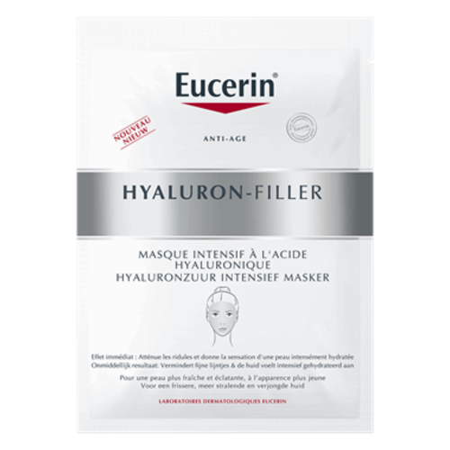 Eucerin Hyaluron-Filler Hyaluronzuur Intensief Masker vermindert fijne lijntjes en hydrateert de huid