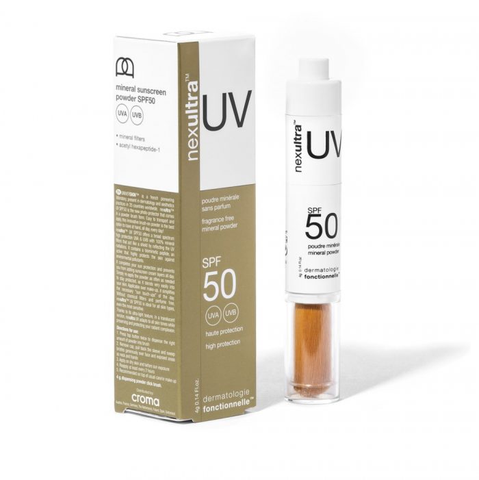 Universkin Nexultra UV SPF50 met uvA en uvB bescherming door een zonnefilter van uitsluitend minerale poeders_box