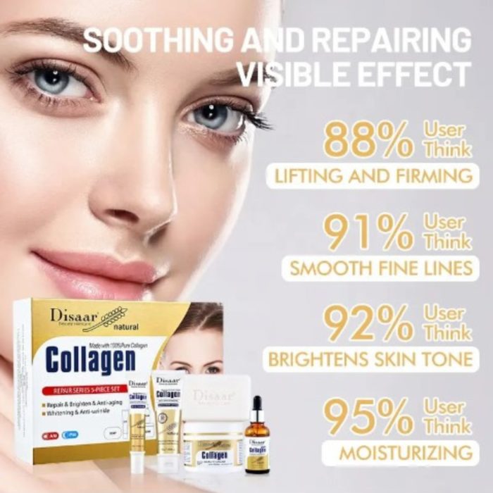 Collageen huidverzorging set - serum oogcrème body crème zonnebrand lotion en zeep - Afbeelding 3
