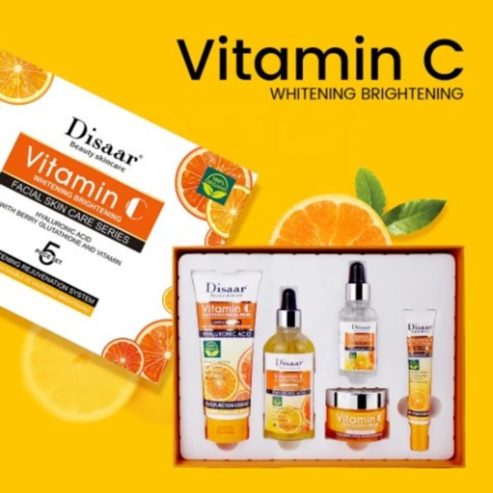 Vitamine C & hyaluronzuur huidverzorging set voor een stralende en gezonde huid - serum oogcrème crème toner en gezichtsreiniging - Afbeelding 2