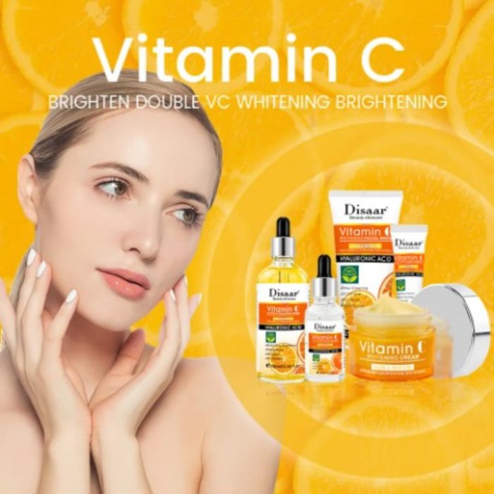 Vitamine C & hyaluronzuur huidverzorging set voor een stralende en gezonde huid - serum oogcrème crème toner en gezichtsreiniging - Afbeelding 4