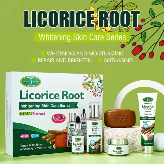 Zoethoutwortel huidverzorging set - serum gezichtscrème gezichtsreiniging huidolie en zeep - Afbeelding 4